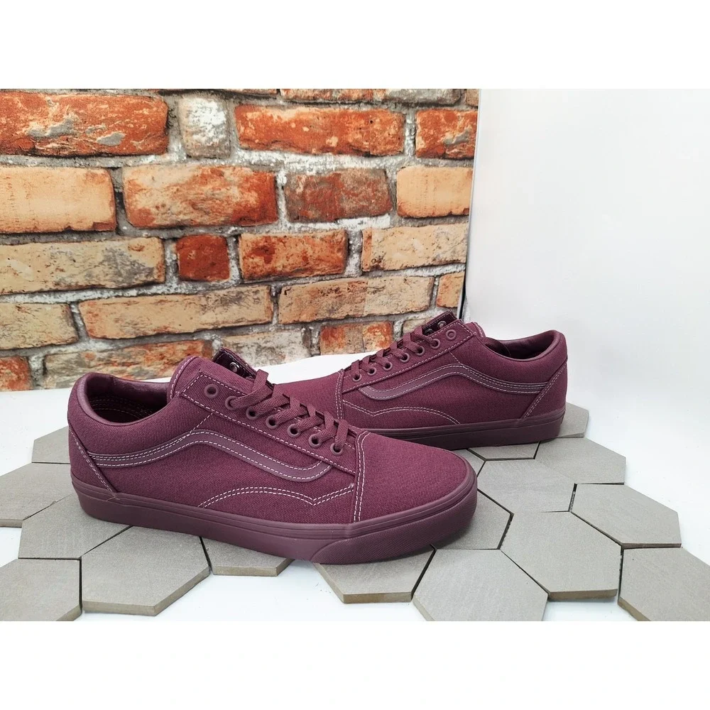 Vans OLD SKOOL Plum Wine Mono Burgundy Men Sz 9 Skateboard Shoes